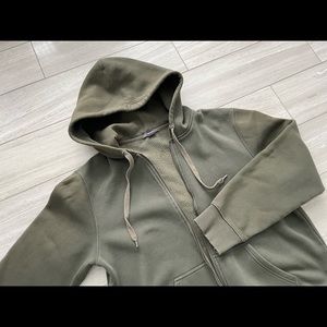 H&M zipper hooded sweatshirt in olive, size L